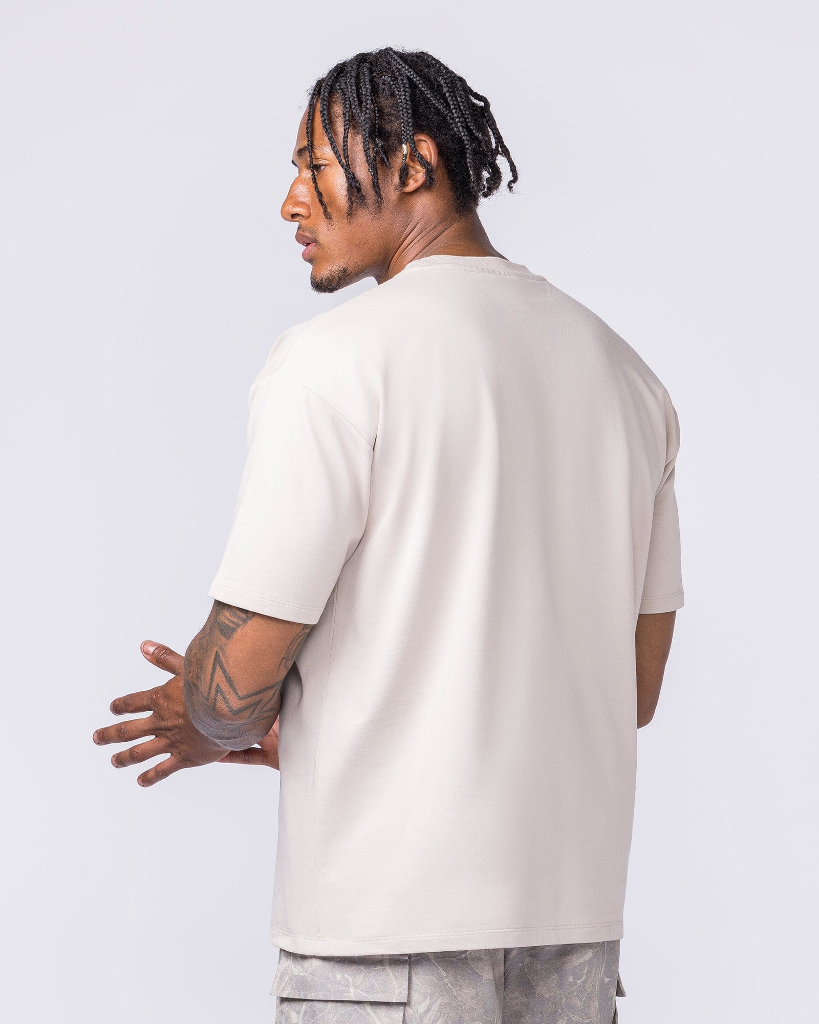Muscle Nation T-Shirts Essential Regular Fit Tee - Cream