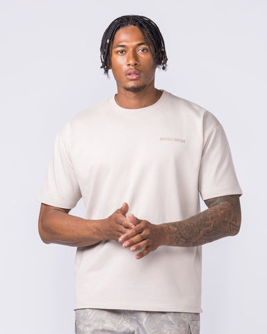 Muscle Nation T-Shirts Essential Regular Fit Tee - Cream