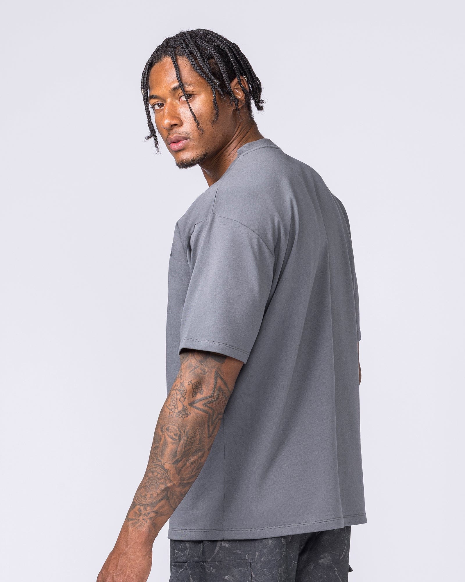 Muscle Nation T-Shirts Essential Regular Fit Tee - Mid Grey