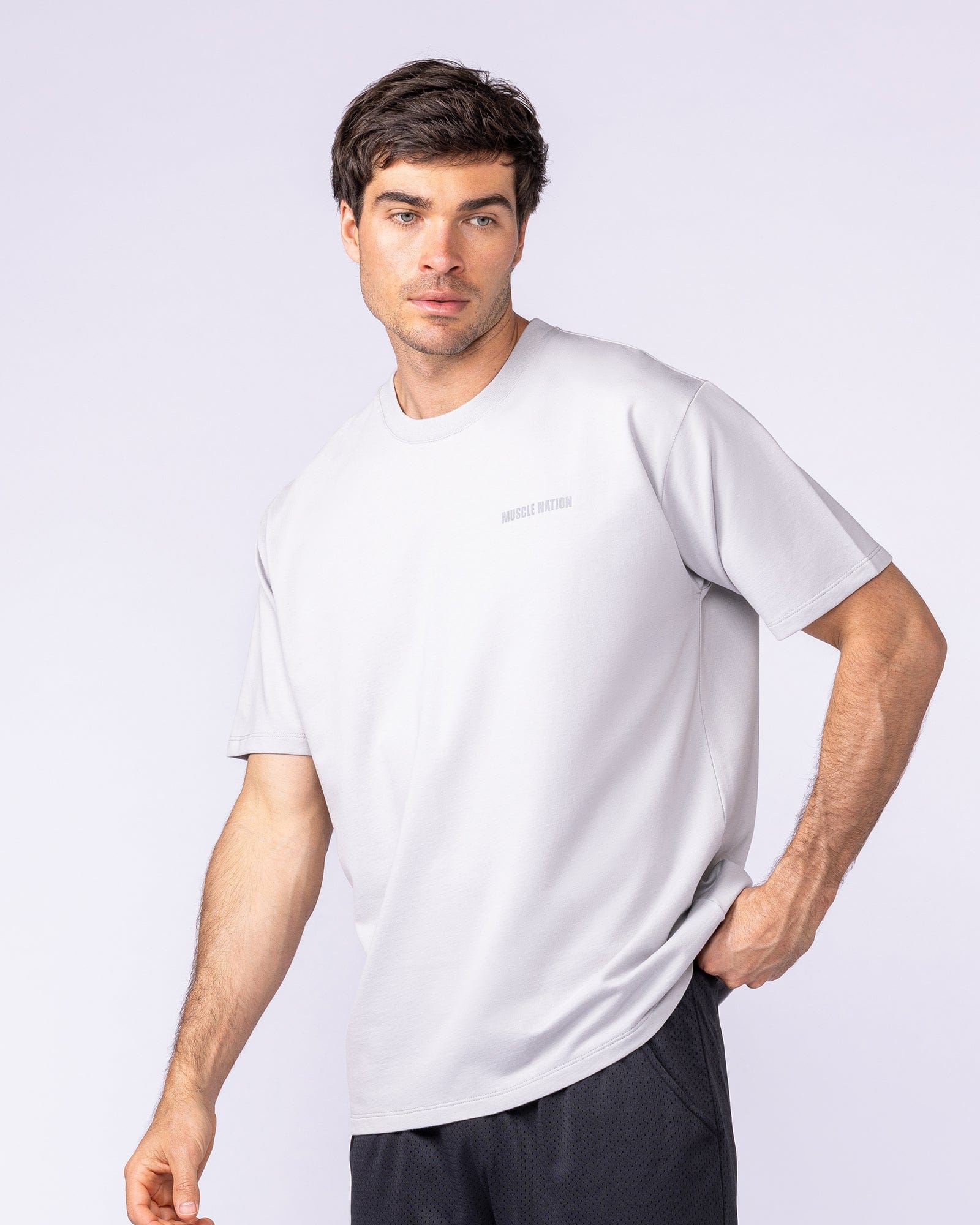 Muscle Nation T-Shirts Essential Regular Fit Tee - Quiet Grey