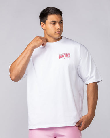 Muscle Nation T-Shirts F*ck Cancer Oversized Tee - White