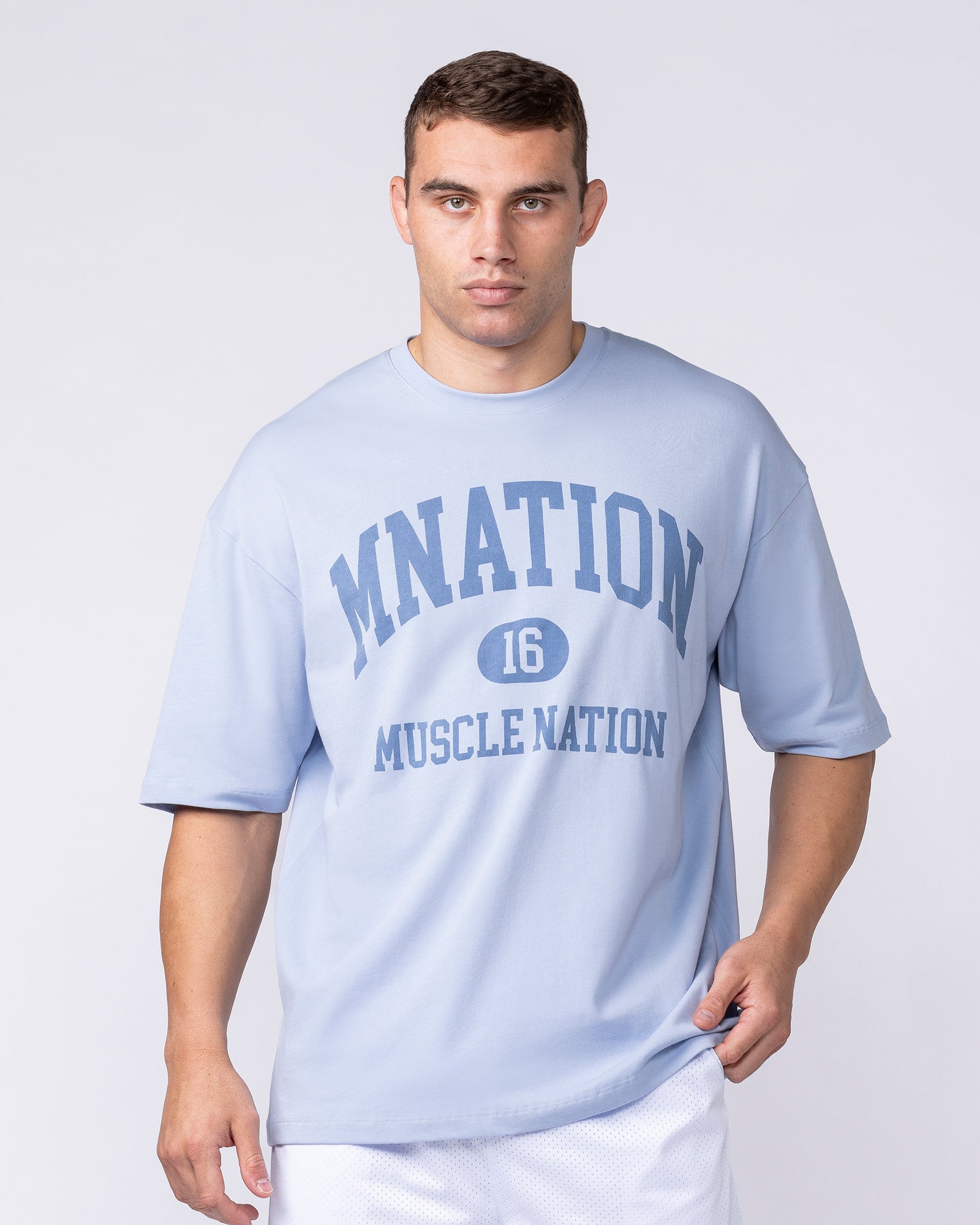 Muscle Nation T-Shirts Fieldhouse Oversized Tee - Aero Blue