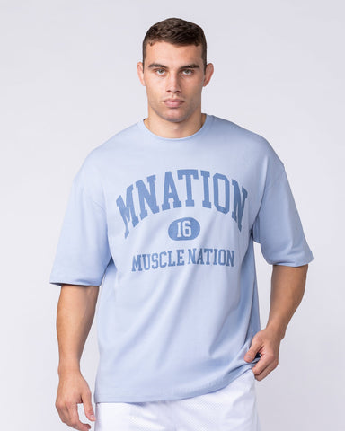 Muscle Nation T-Shirts Fieldhouse Oversized Tee - Aero Blue
