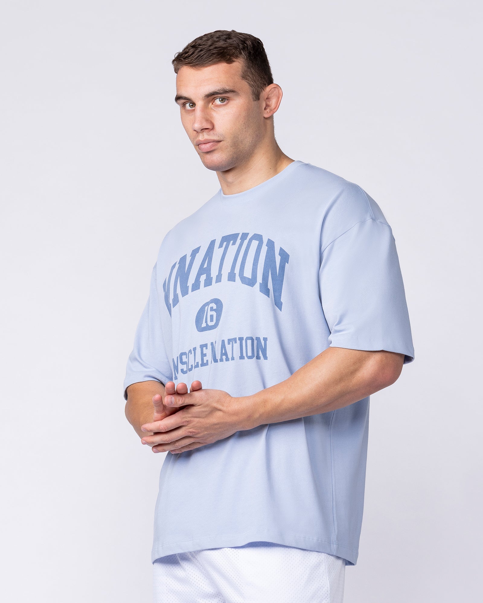 Muscle Nation T-Shirts Fieldhouse Oversized Tee - Aero Blue