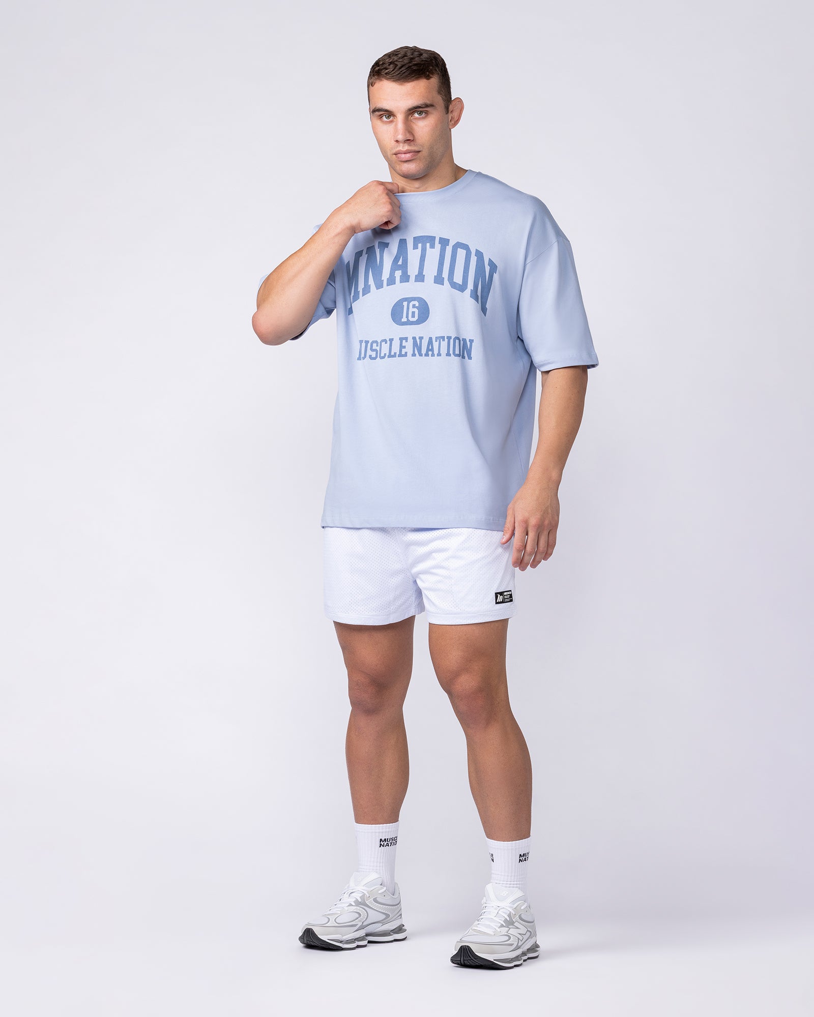 Muscle Nation T-Shirts Fieldhouse Oversized Tee - Aero Blue