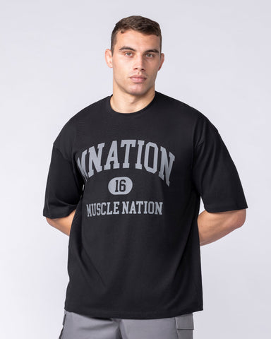 Muscle Nation T-Shirts Fieldhouse Oversized Tee - Black
