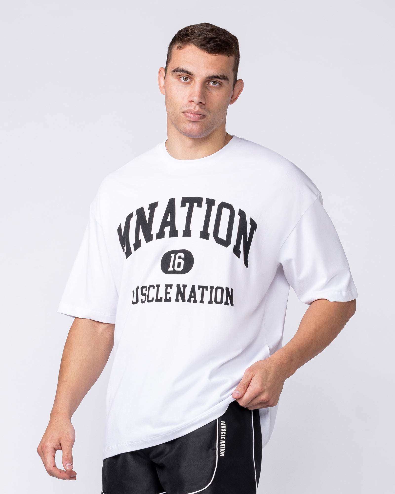 Muscle Nation T-Shirts Fieldhouse Oversized Tee - White