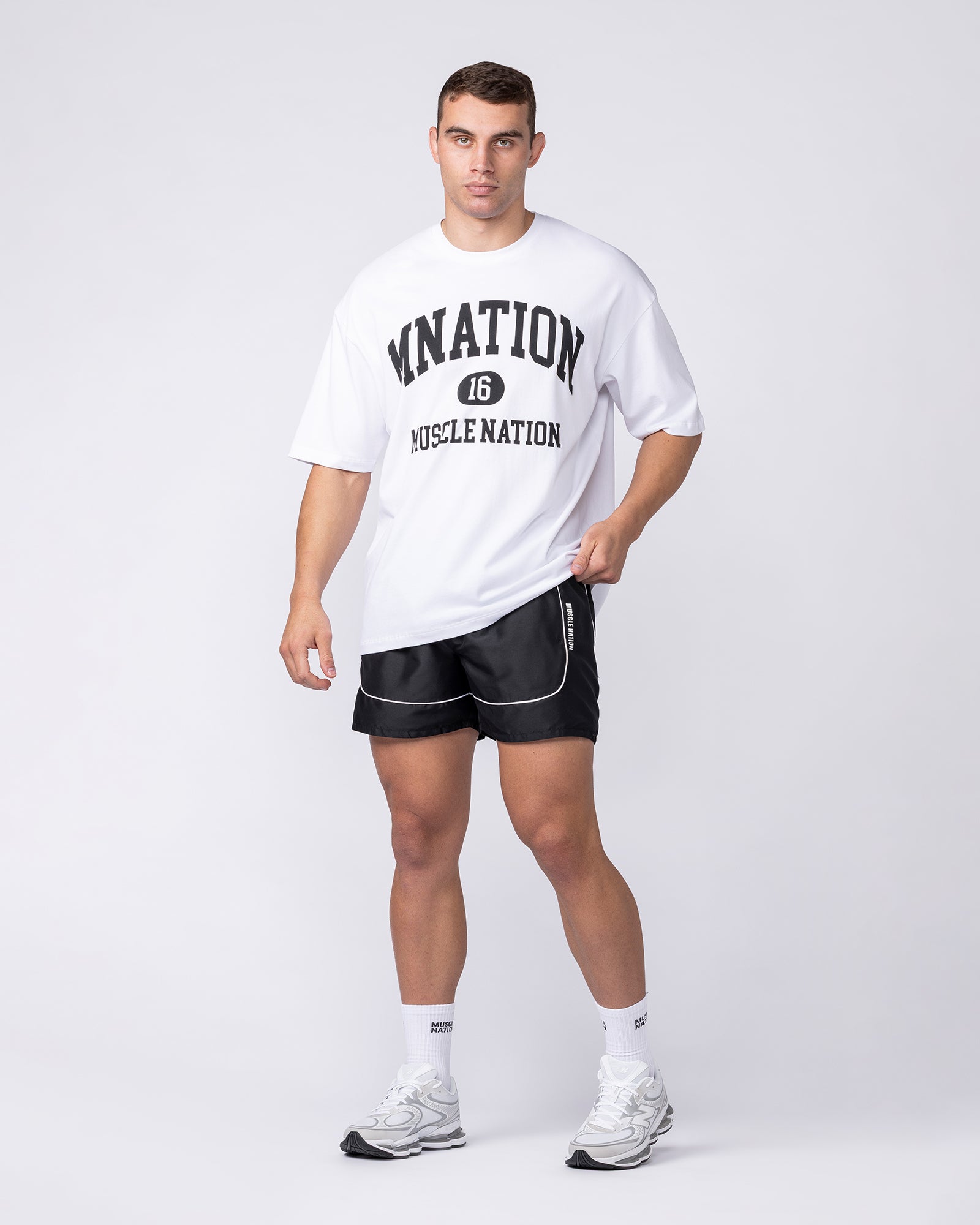 Muscle Nation T-Shirts Fieldhouse Oversized Tee - White