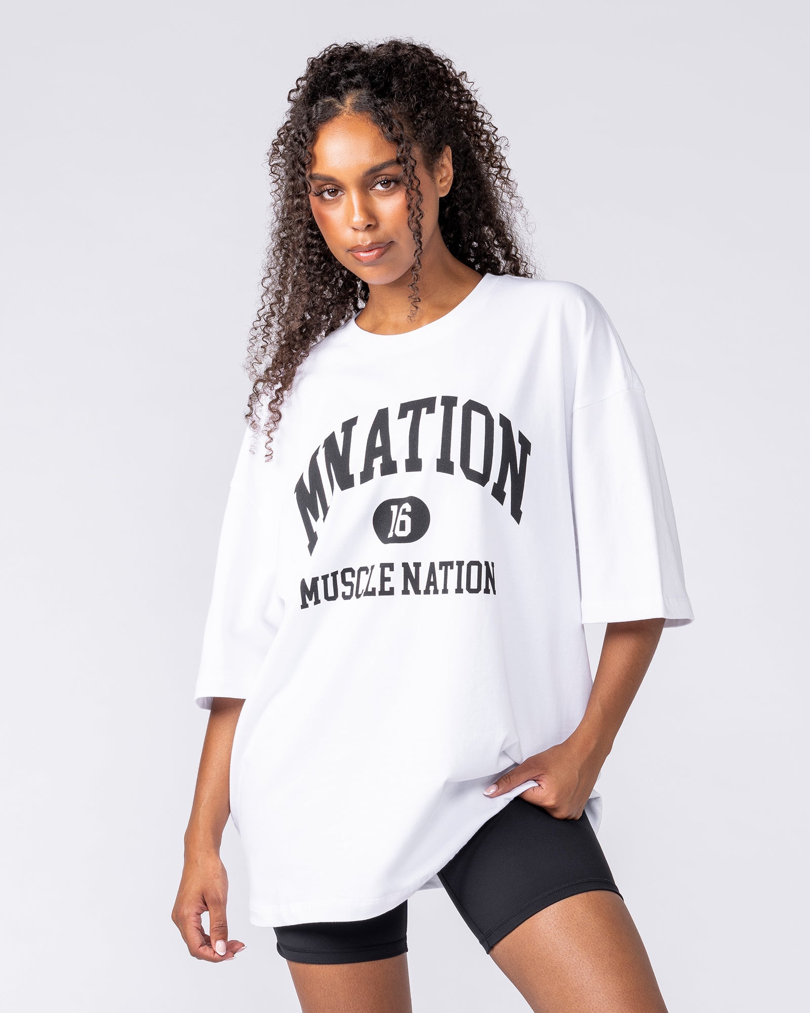 Muscle Nation T-Shirts Fieldhouse Oversized Tee - White