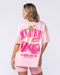 Muscle Nation T-Shirts Fresh And Juicy Oversized Tee - Petal Pink