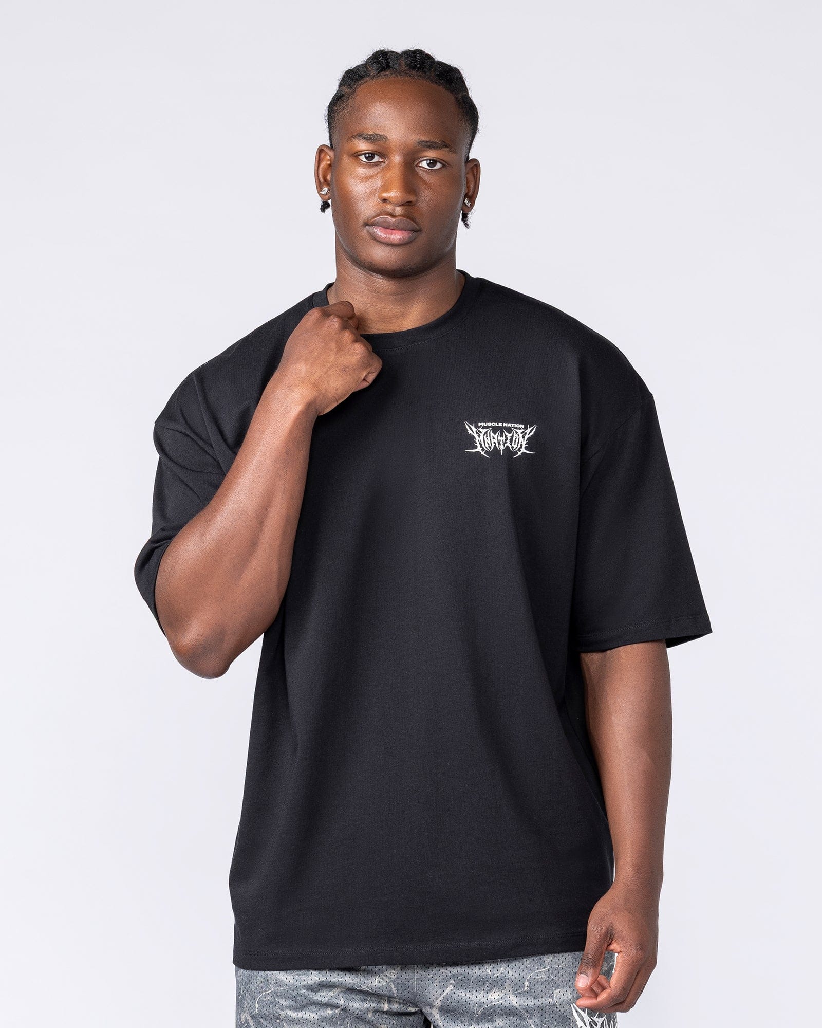 Muscle Nation T-Shirts Gothic Oversized Tee - Black