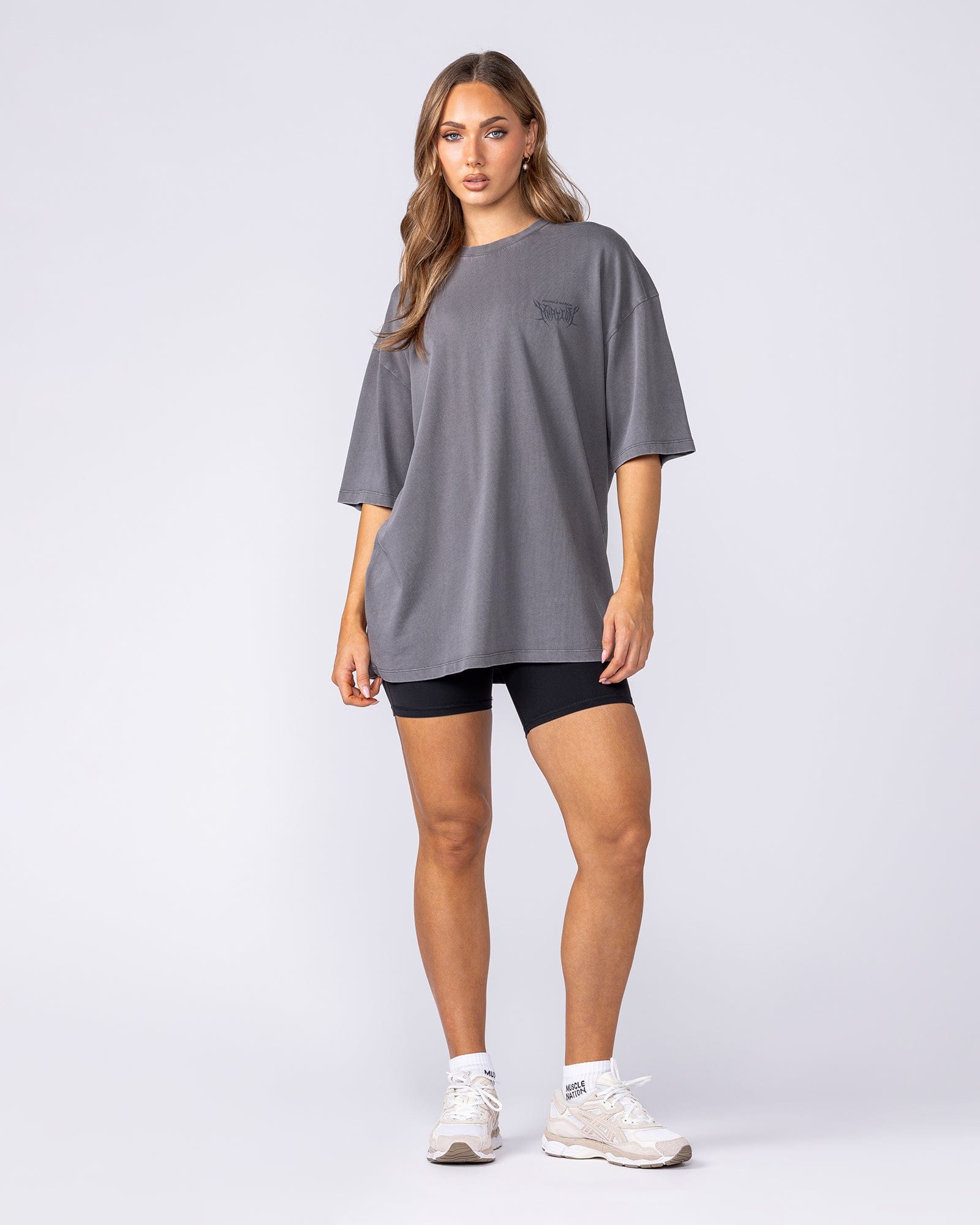 Muscle Nation T-Shirts Gothic Oversized Tee - Washed Tornado