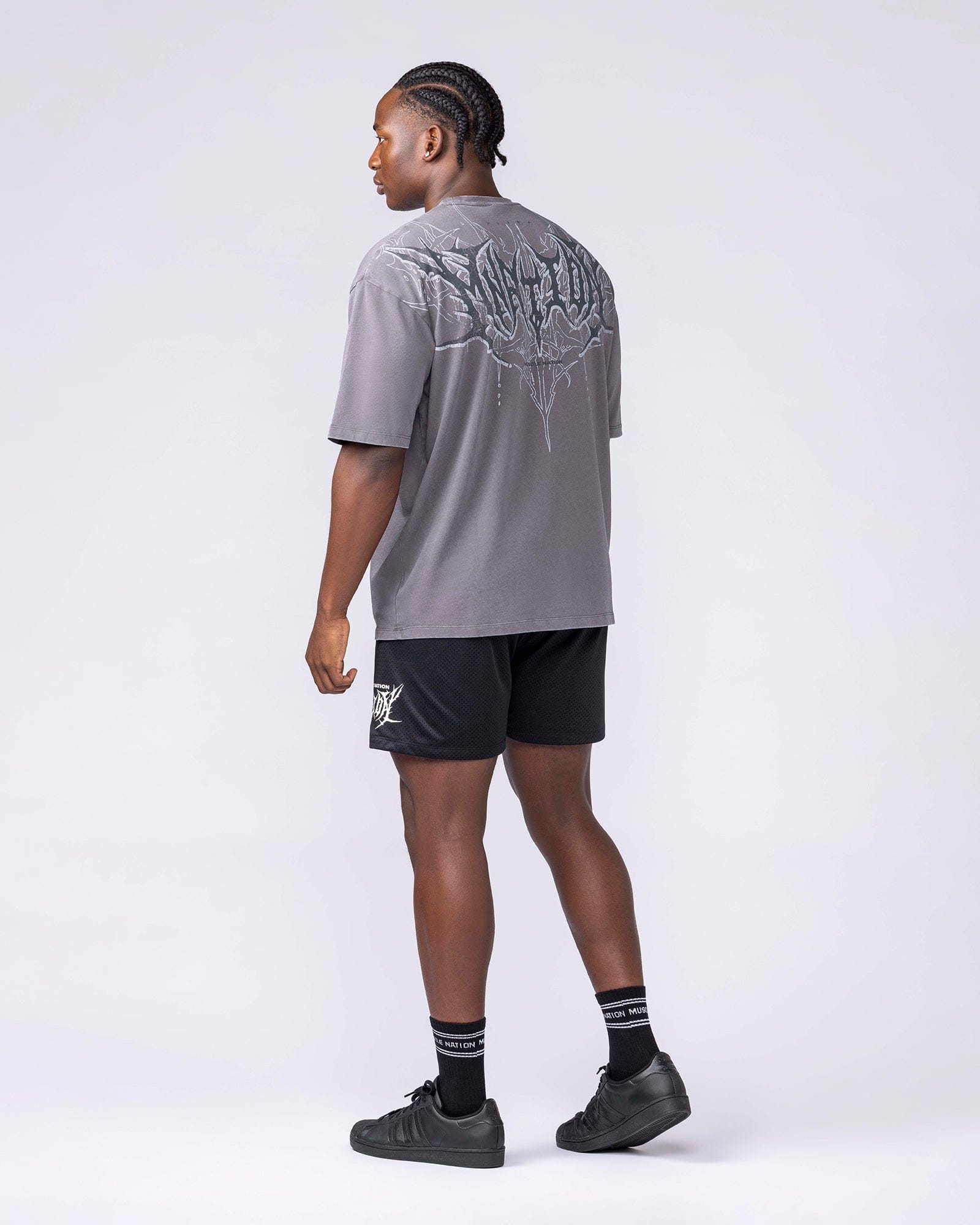 Muscle Nation T-Shirts Gothic Oversized Tee - Washed Tornado