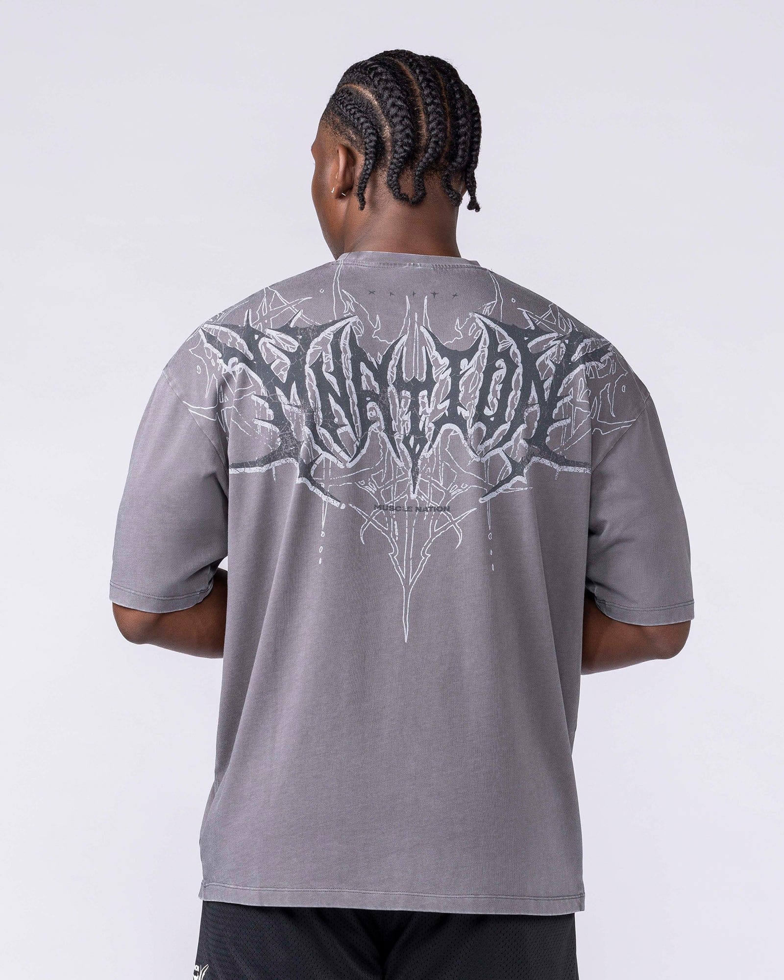 Muscle Nation T-Shirts Gothic Oversized Tee - Washed Tornado