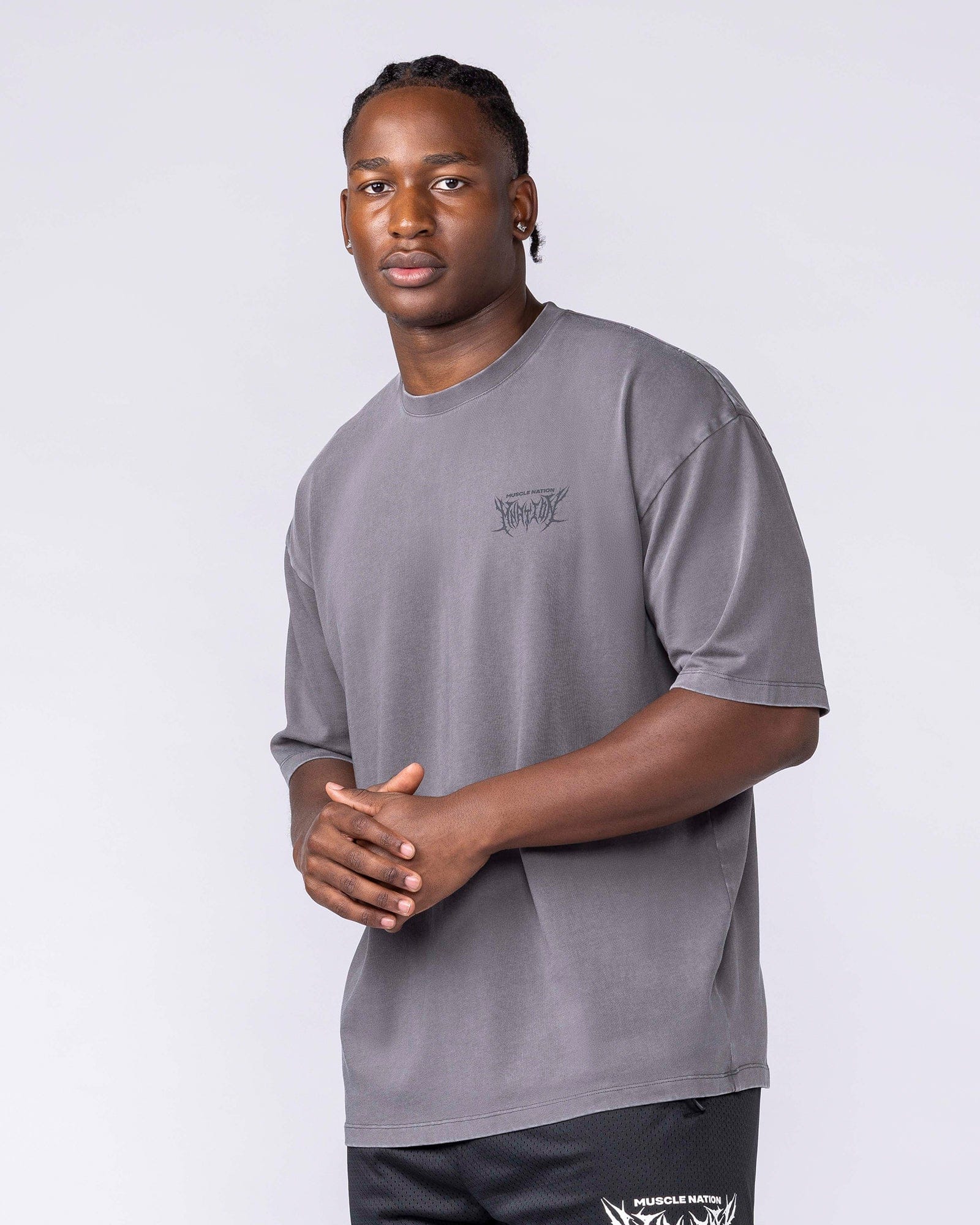 Muscle Nation T-Shirts Gothic Oversized Tee - Washed Tornado
