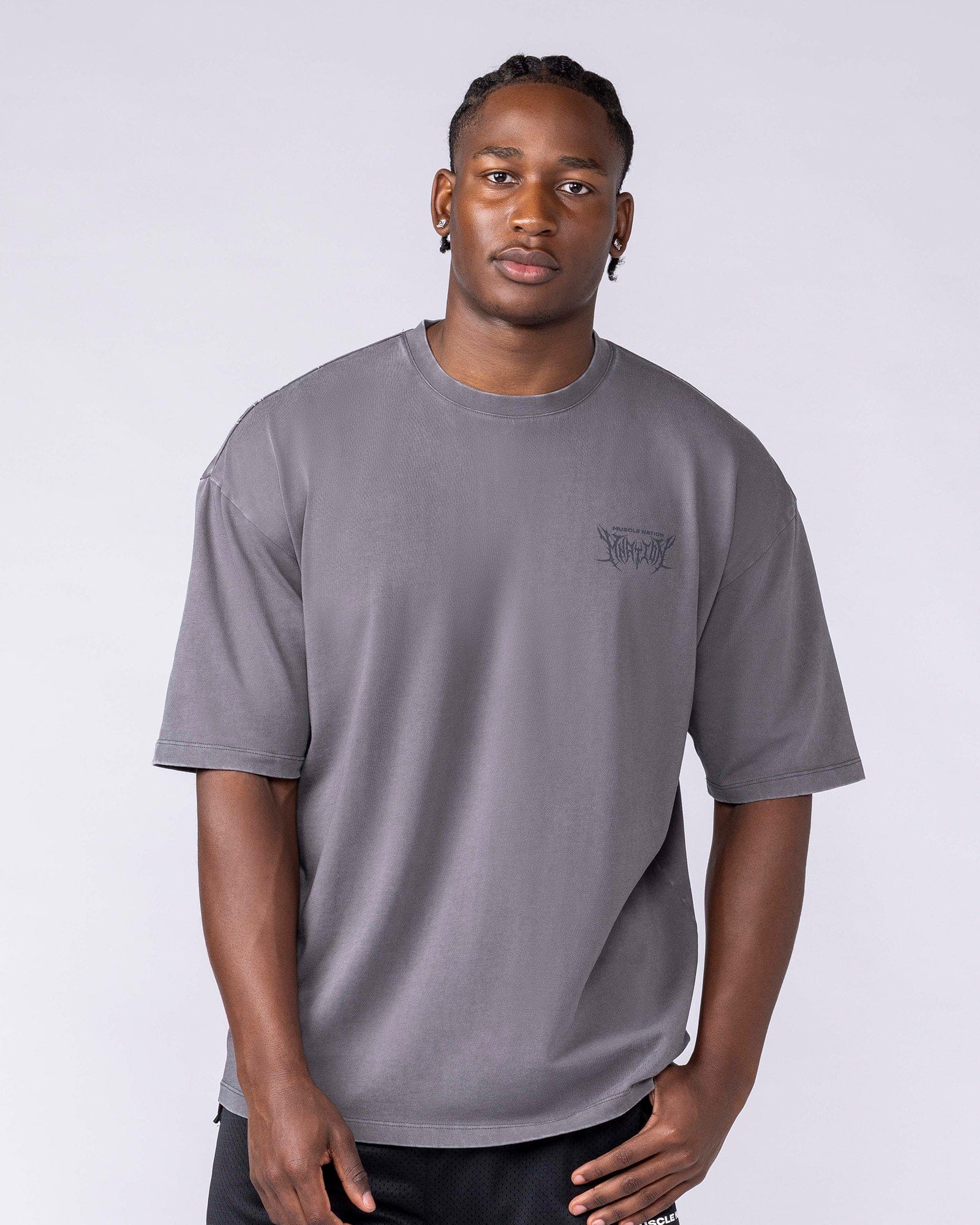 Muscle Nation T-Shirts Gothic Oversized Tee - Washed Tornado