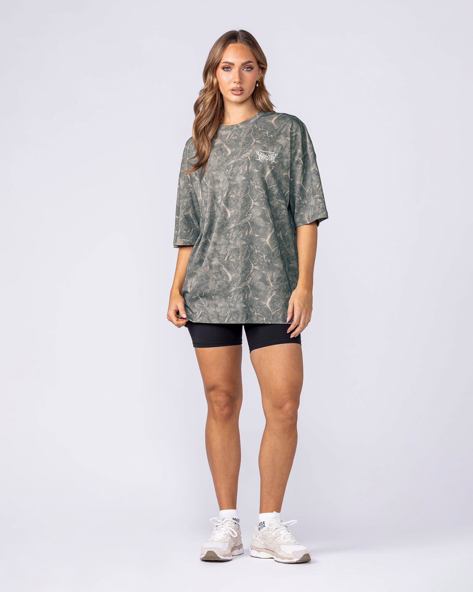 Muscle Nation T-Shirts Gothic Oversized Tee - Washed Tree Camo