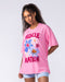 Muscle Nation T-Shirts Hawaiian Vibes Oversized Tee - Washed Pink Frosting