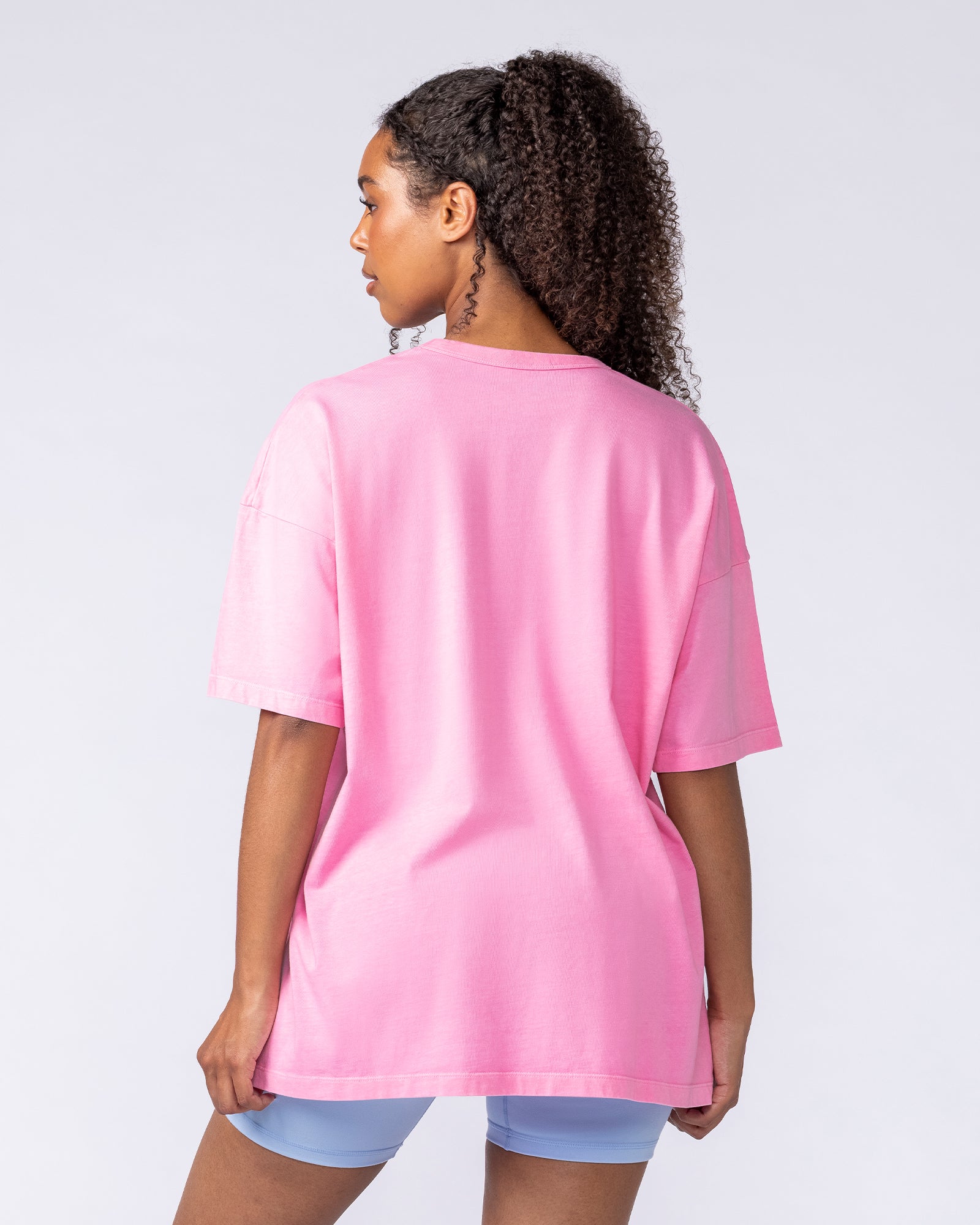 Muscle Nation T-Shirts Hawaiian Vibes Oversized Tee - Washed Pink Frosting