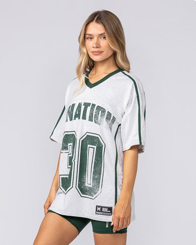 Muscle Nation T-Shirts Homage Oversized Tee - Snow Grey Marl