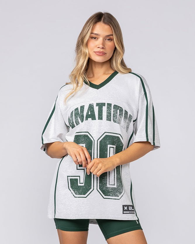 Muscle Nation T-Shirts Homage Oversized Tee - Snow Grey Marl