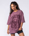 Muscle Nation T-Shirts Iron Skull Oversized Tee - Washed Maroon