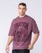Muscle Nation T-Shirts Iron Skull Oversized Tee - Washed Maroon