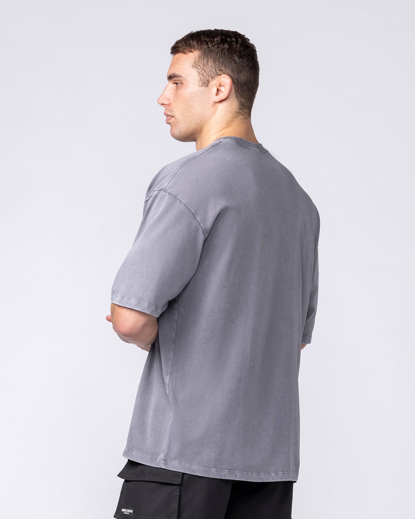 Muscle Nation T-Shirts Iron Skull Oversized Tee - Washed Tornado