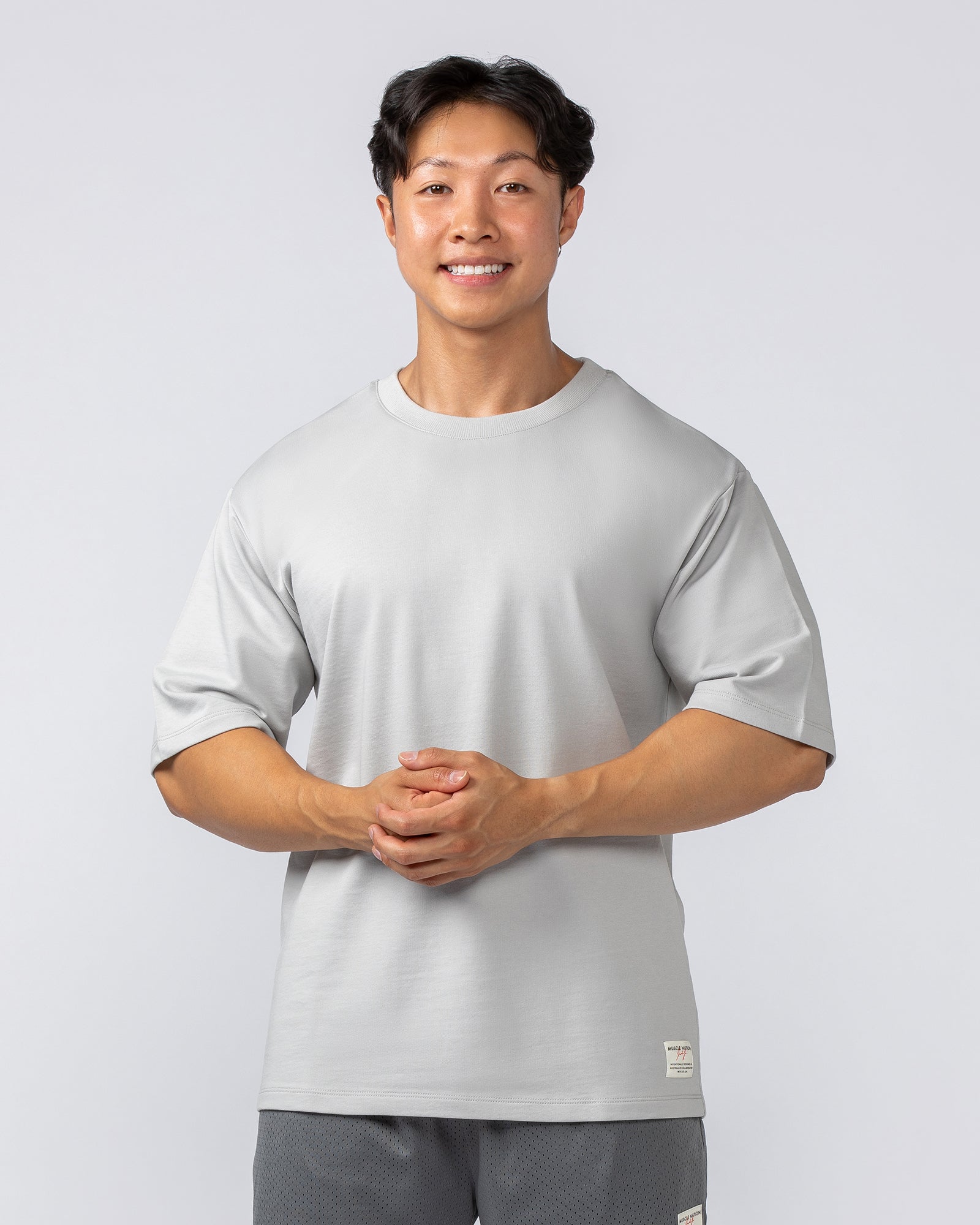 Muscle Nation T-Shirts Lee Lem Boxy Loopback Tee - Ice Grey