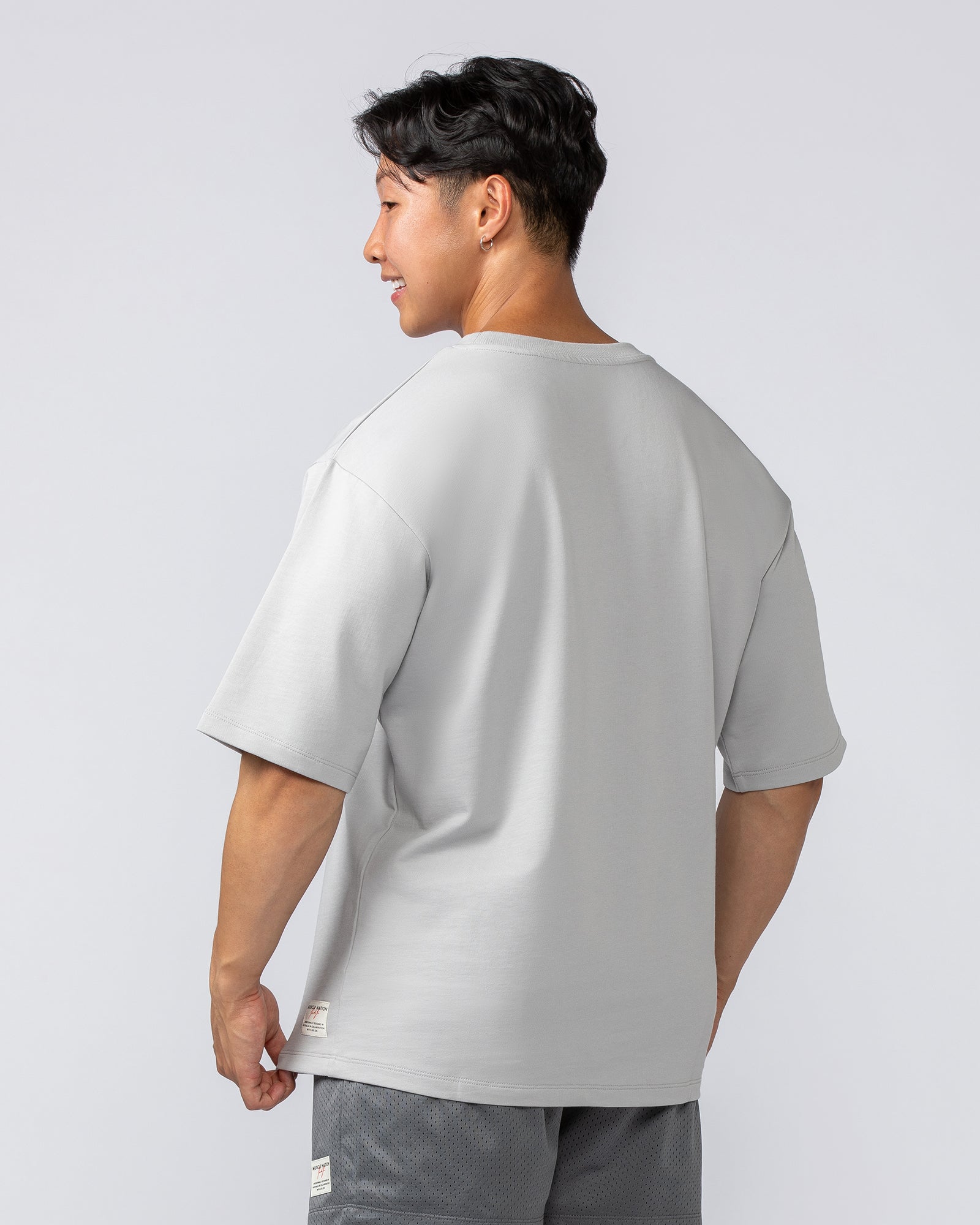 Muscle Nation T-Shirts Lee Lem Boxy Loopback Tee - Ice Grey