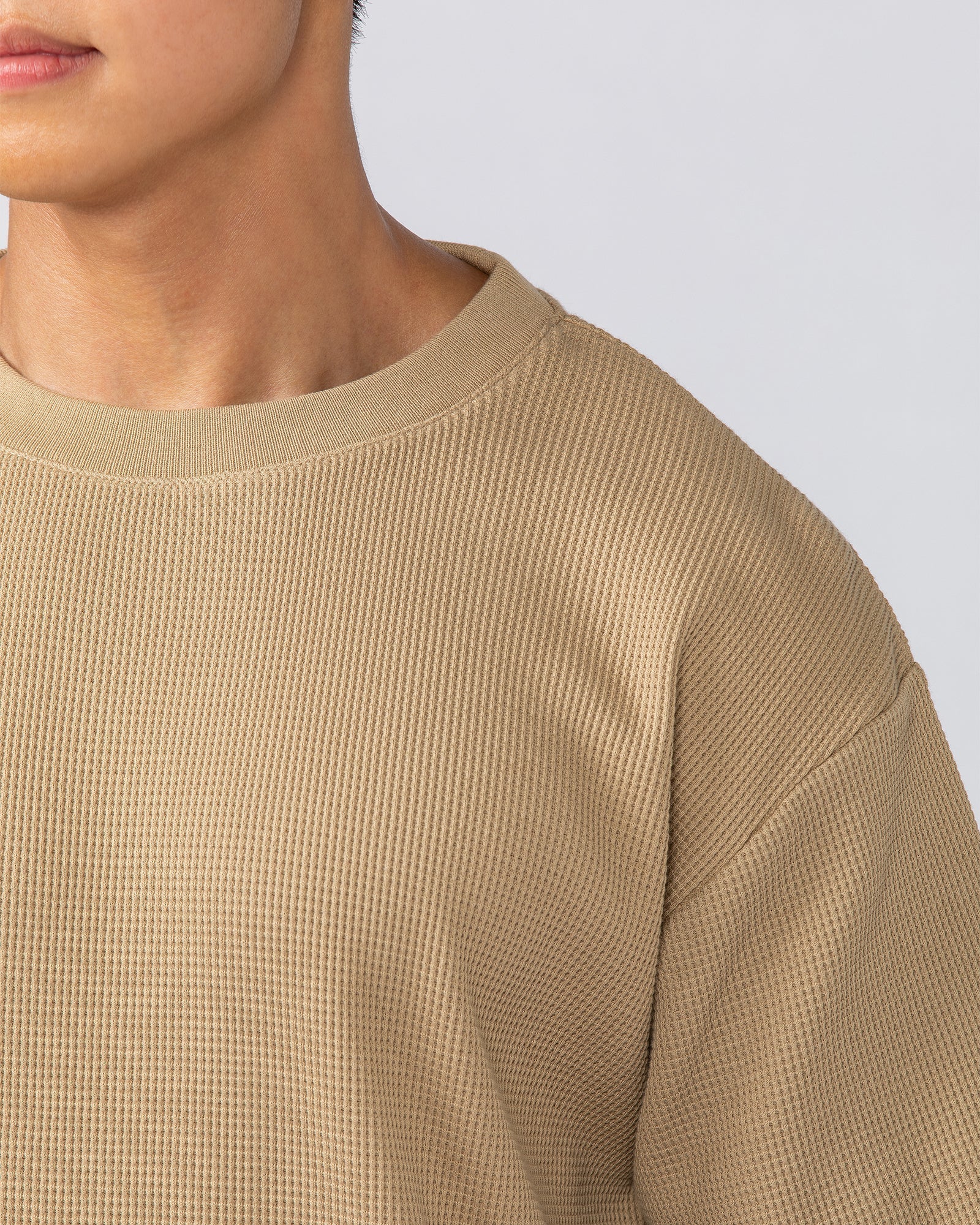 Muscle Nation T-Shirts Lee Lem Short Boxy Waffle Tee - Butterscotch