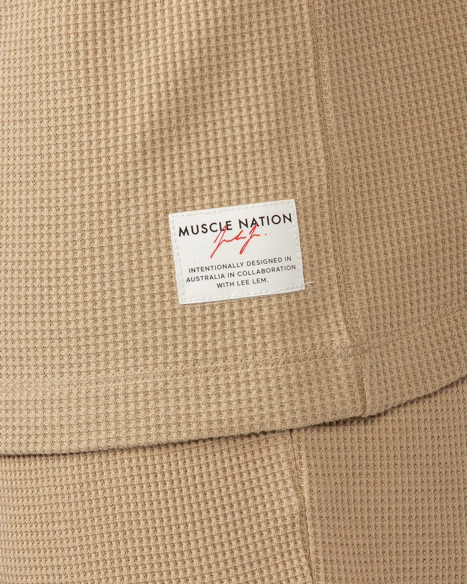 Muscle Nation T-Shirts Lee Lem Short Boxy Waffle Tee - Butterscotch