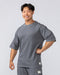 Muscle Nation T-Shirts Lee Lem Short Boxy Waffle Tee - Platinum Grey