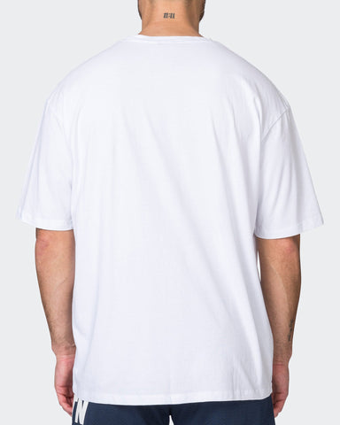 Muscle Nation T-Shirts Mens Team MN Oversized Tee - White
