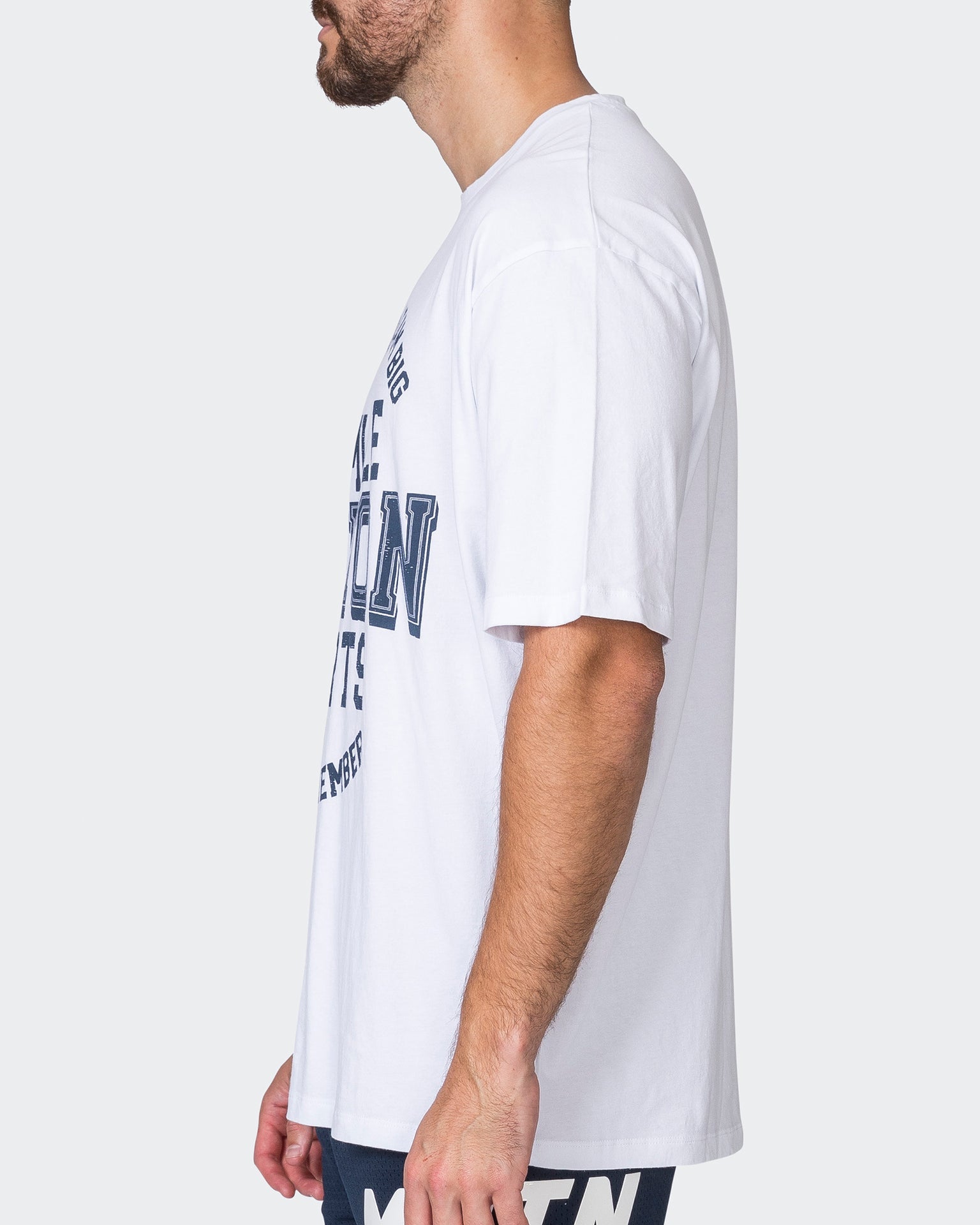 Muscle Nation T-Shirts Mens Team MN Oversized Tee - White