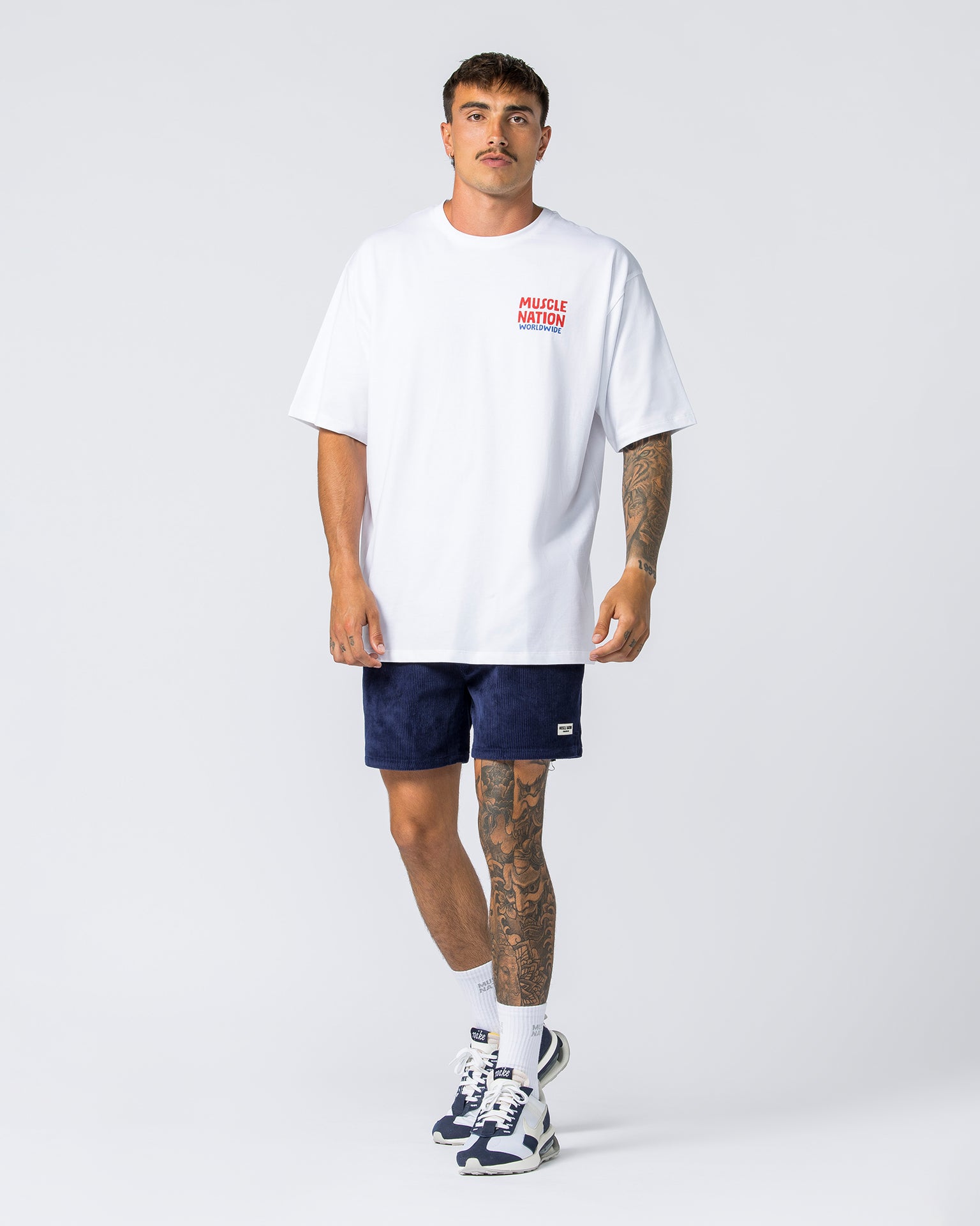 Muscle Nation T-Shirts Mens Tour Oversized Tee - White