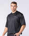 Muscle Nation T-Shirts Mesh Boxy Cropped Oversized Tee - Black