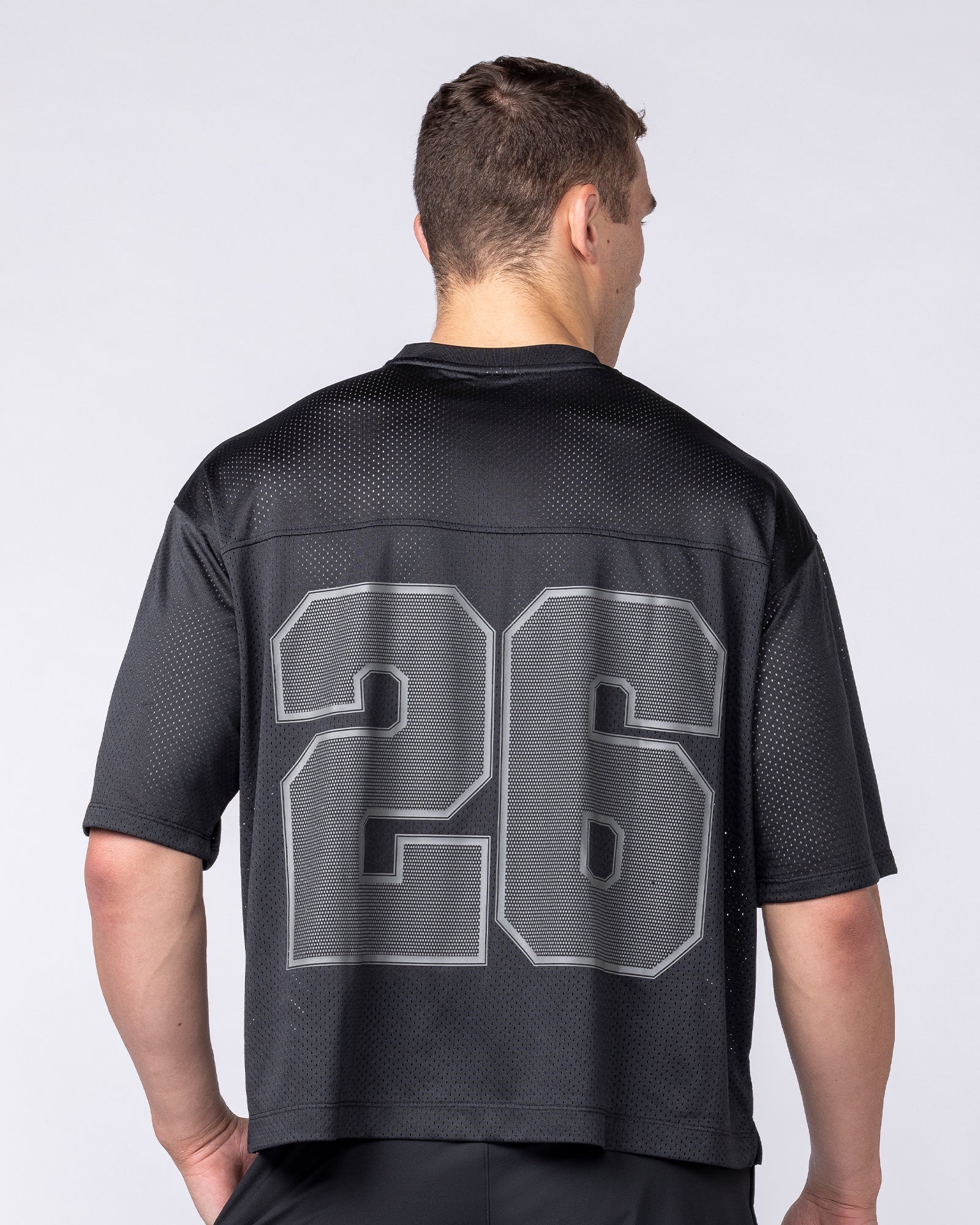 Muscle Nation T-Shirts Mesh Boxy Cropped Oversized Tee - Black