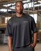 Muscle Nation T-Shirts Mesh Boxy Cropped Oversized Tee - Black