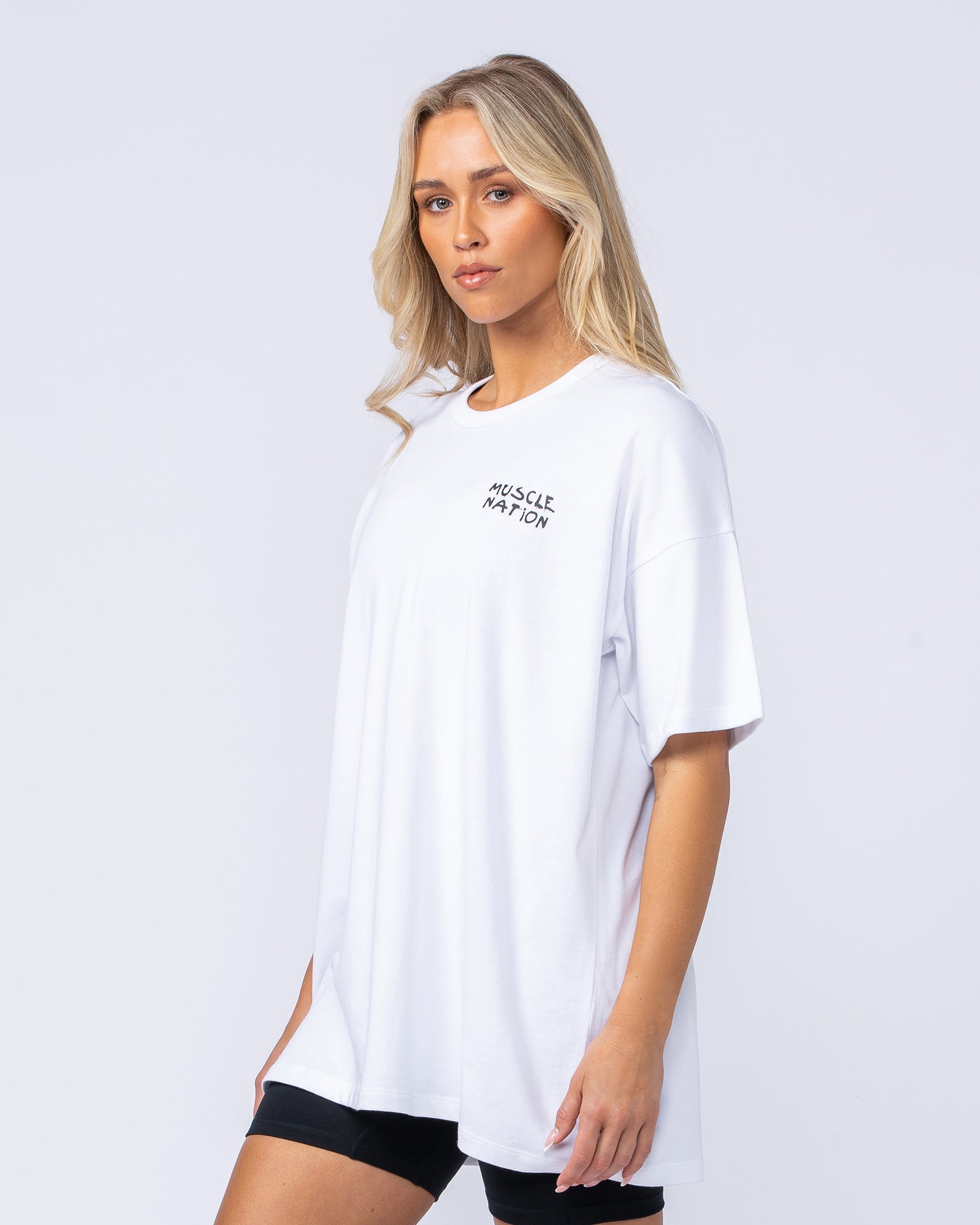 Muscle Nation T-Shirts Need Money Oversized Tee - White