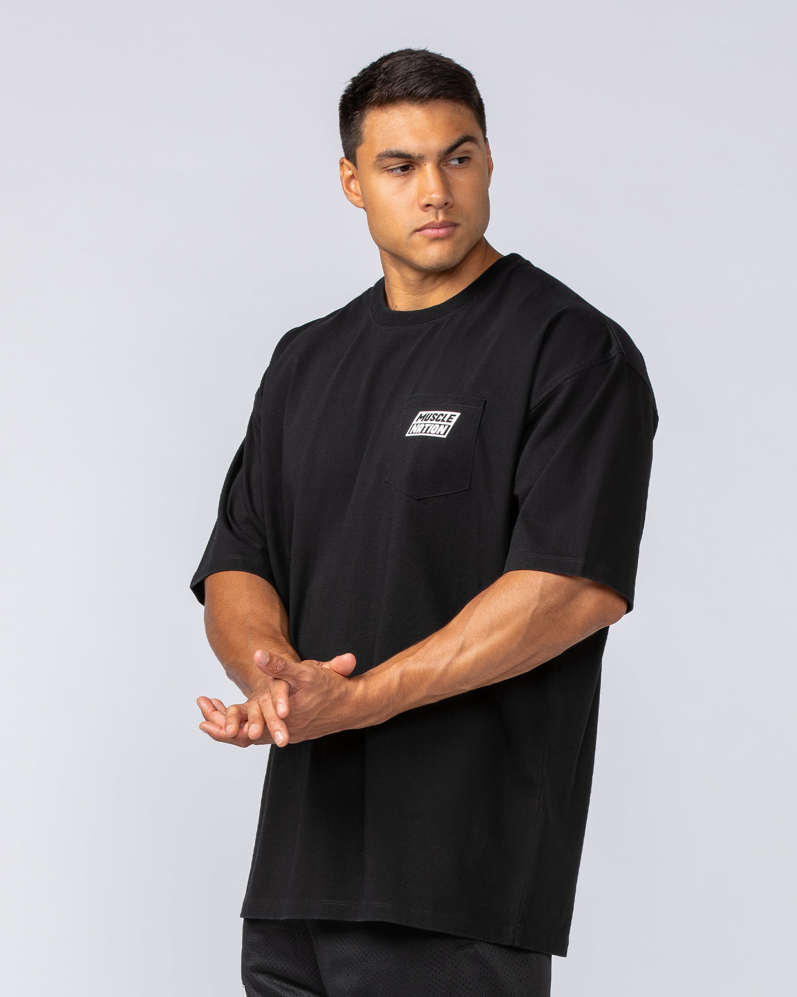 Muscle Nation T-Shirts Oversized Pocket Pump Cover - Black
