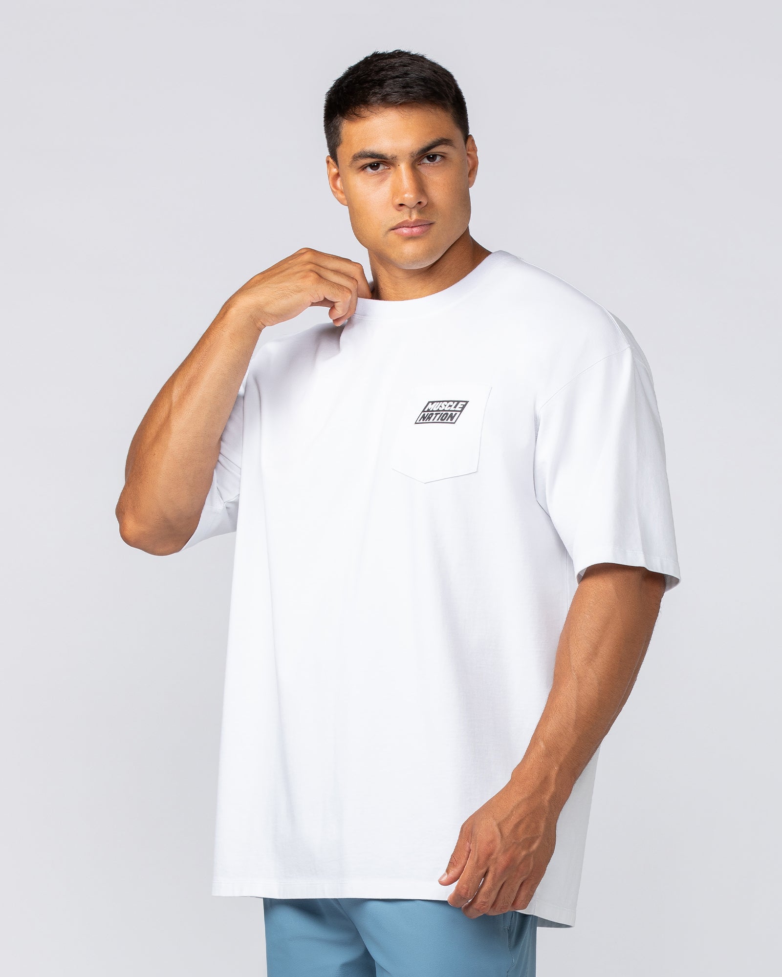 Muscle Nation T-Shirts Oversized Pocket Pump Cover - White