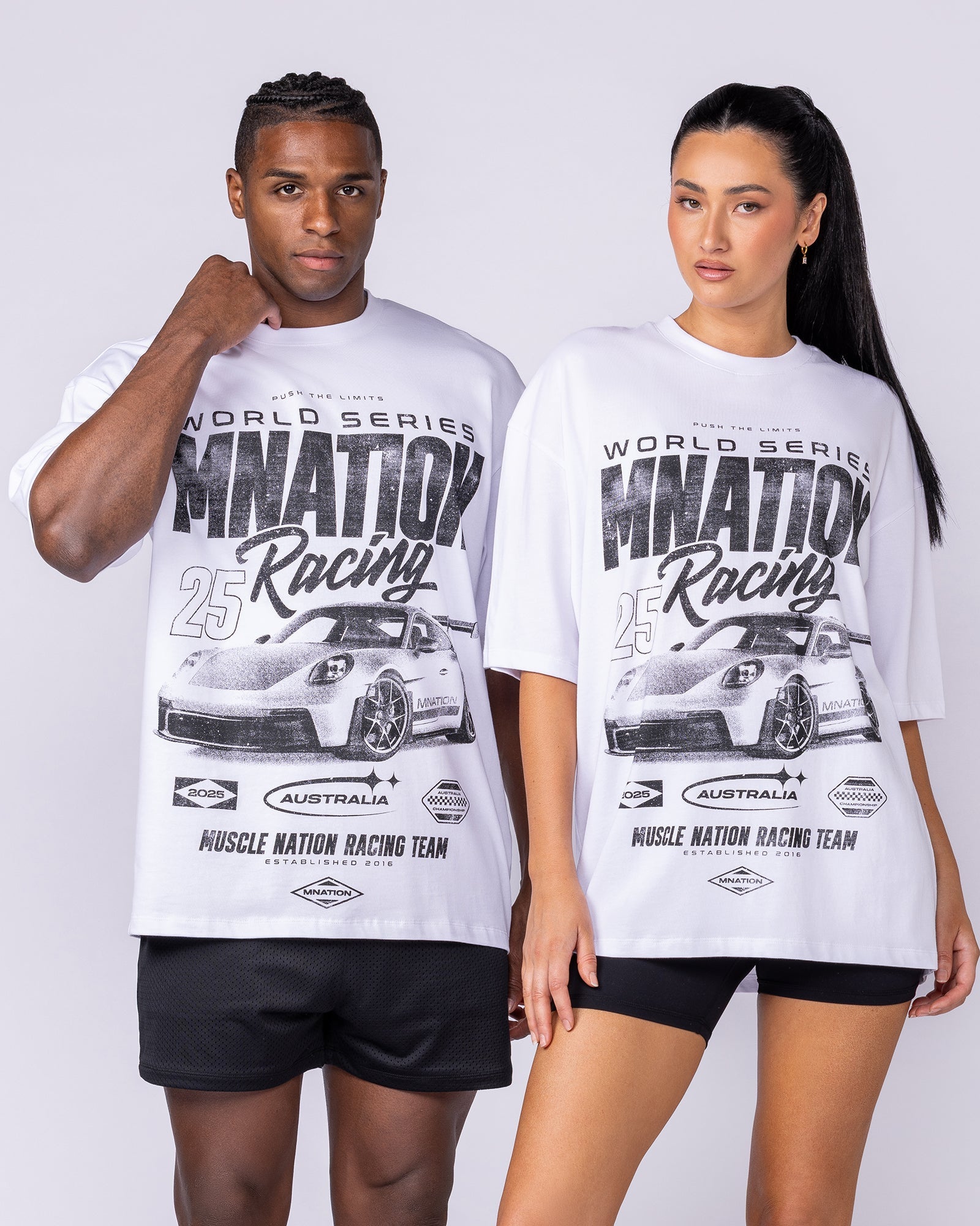 Muscle Nation T-Shirts Push The Limits Oversized Tee - White