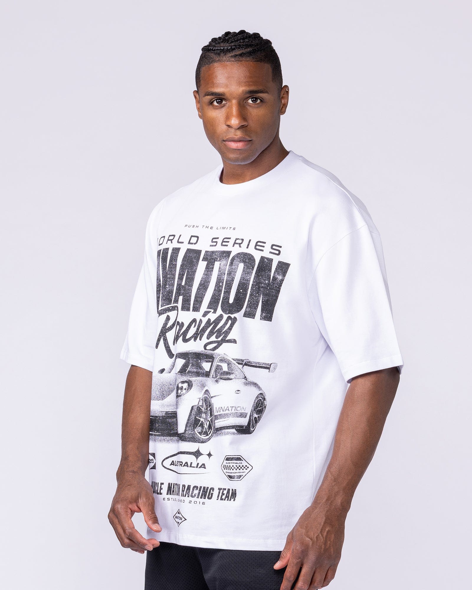 Muscle Nation T-Shirts Push The Limits Oversized Tee - White