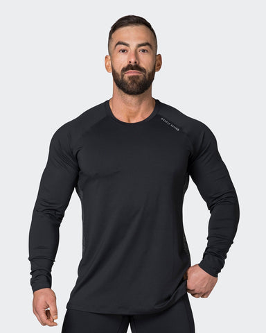 Muscle Nation T-Shirts Reflective Long Sleeve Top - Black