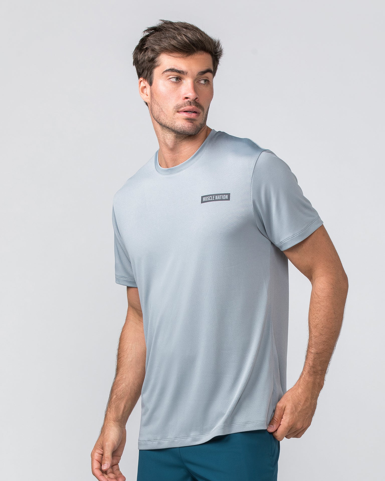 Muscle Nation T-Shirts Relaxed Active Tee - Light Jet Grey