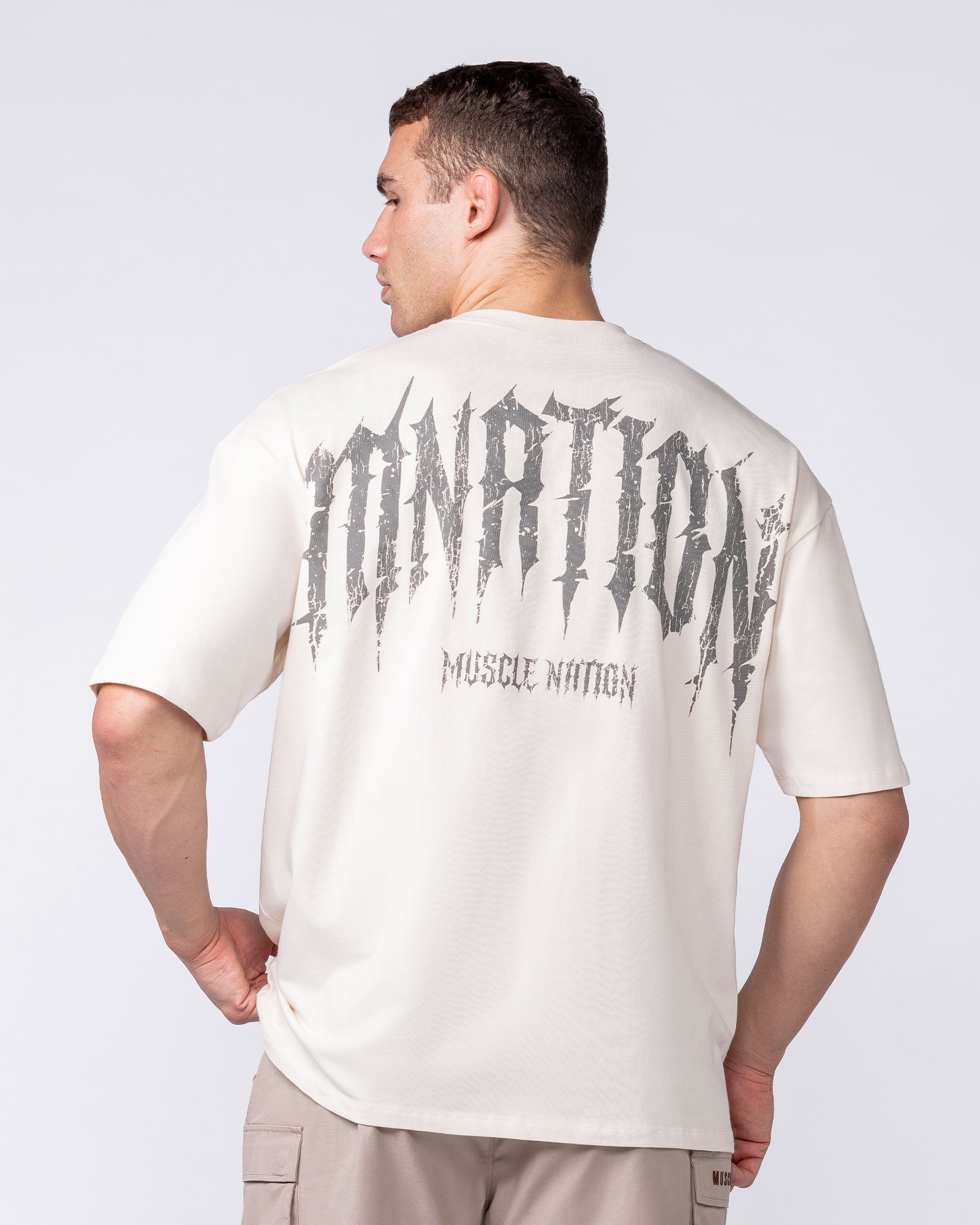 Muscle Nation T-Shirts Relic Oversized Tee - Travertine
