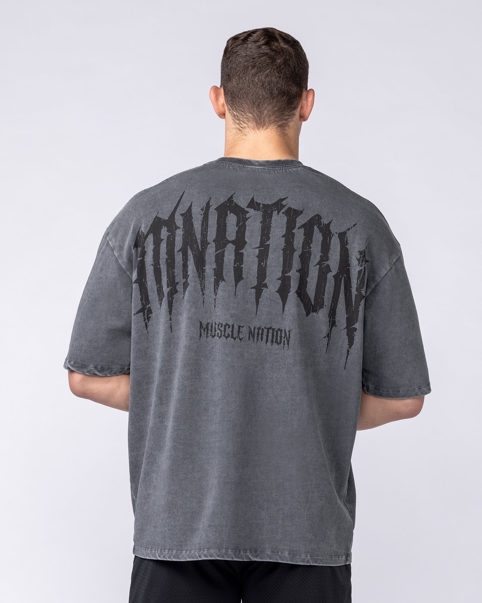 Muscle Nation T-Shirts Relic Oversized Tee - Washed Black