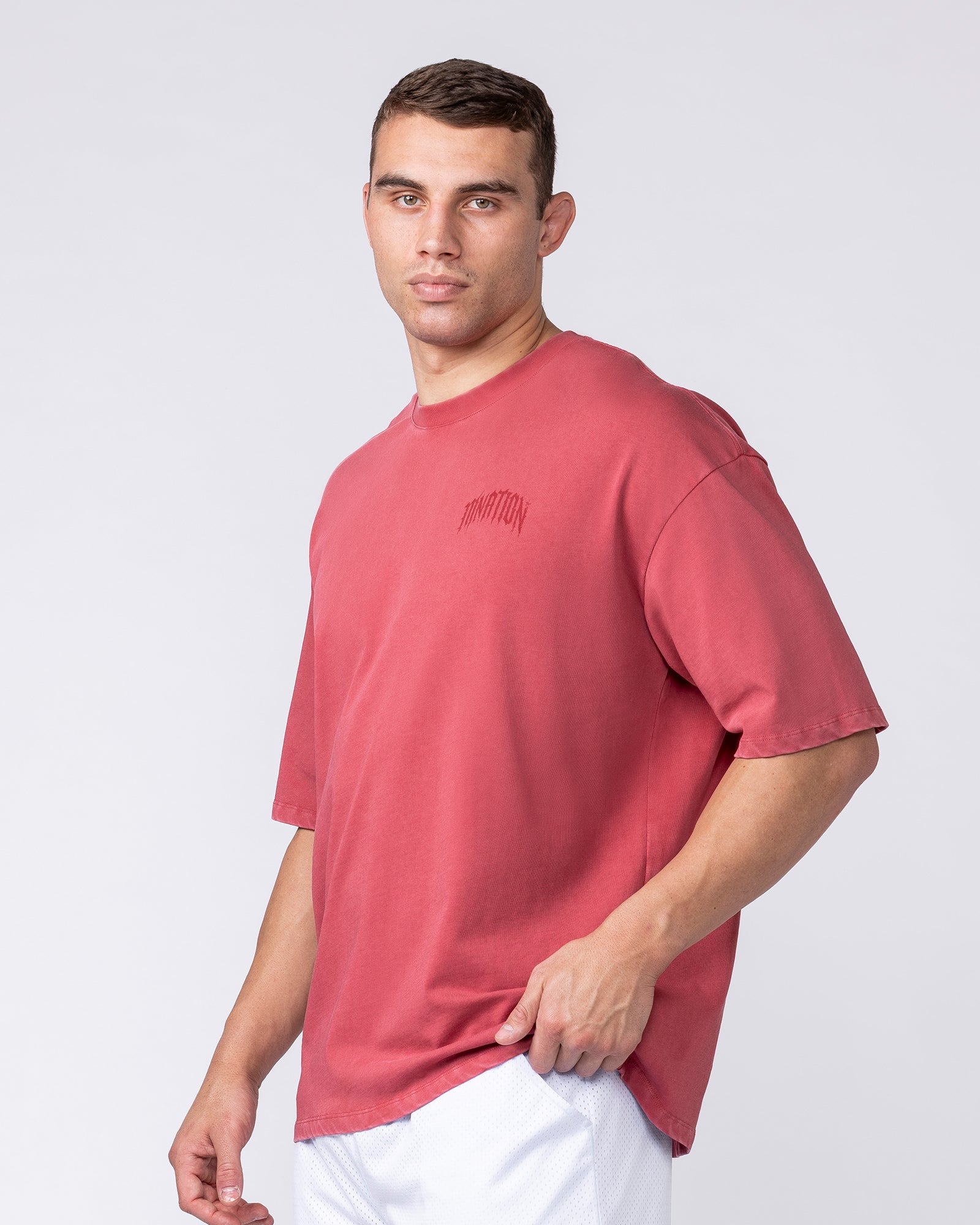 Muscle Nation T-Shirts Relic Oversized Tee - Washed Cherry