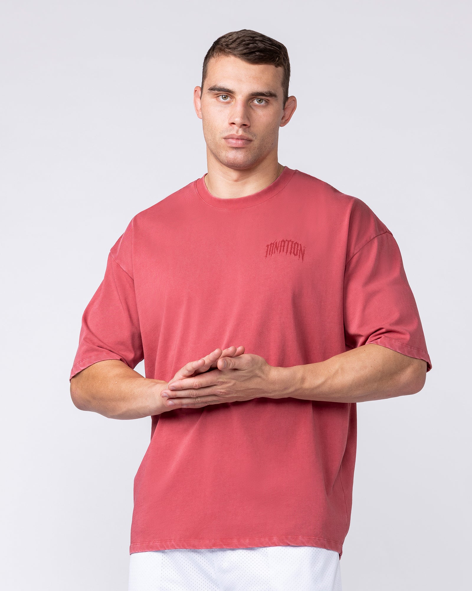 Muscle Nation T-Shirts Relic Oversized Tee - Washed Cherry